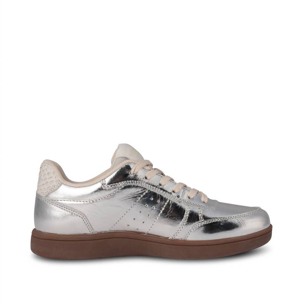 NEW WODEN women's bjork leather sneaker in silver